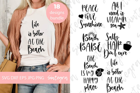Summer Beach Quotes SVG Bundle Free For Commercial Use SVG Sintegra 