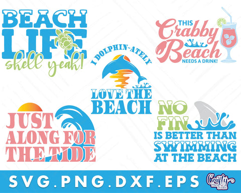 Summer Beach Svg Bundle | Beach Quotes Svg SVG Crafty Mama Studios 
