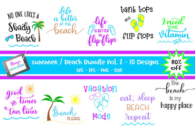 Summer / Beach SVG bundle Vol. 2 - 10 Summer SVG designs SVG Stacy's Digital Designs 