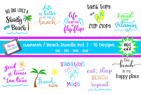Summer / Beach SVG bundle Vol. 2 - 10 Summer SVG designs SVG Stacy's Digital Designs 