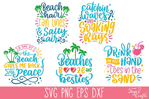 Summer & Beach SVG Cut Files Bundle SVG Feya's Fonts and Crafts 
