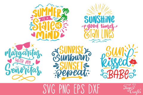 Summer & Beach SVG Cut Files Bundle SVG Feya's Fonts and Crafts 
