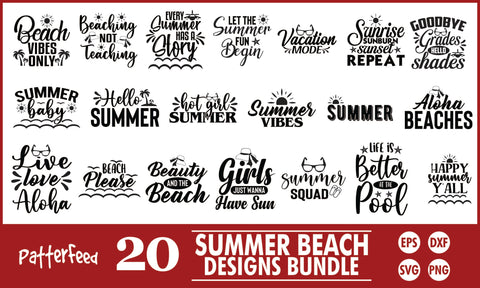 Summer Beach SVG Designs Bundle SVG PatternFeed8 