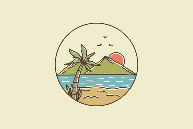 Summer beach vintage badge illustration SVG Masyafi Studio 