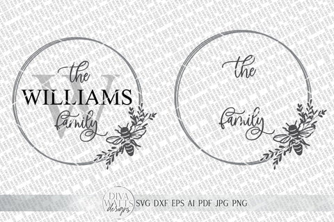 Summer Bee Monogram Wreath SVG | Farmhouse Sign SVG | dxf and more! SVG Diva Watts Designs 
