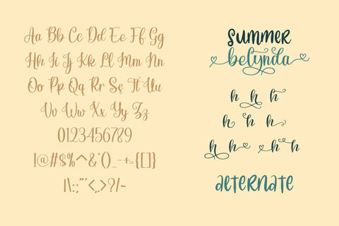 Summer Belynda - Beautiful and Romantic Font ahweproject 