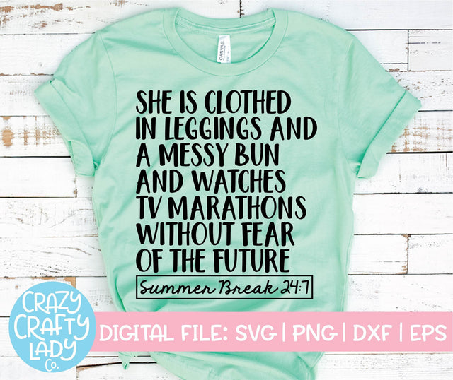 Summer Break 24:7 | Last Day of School SVG Cut File SVG Crazy Crafty Lady Co. 