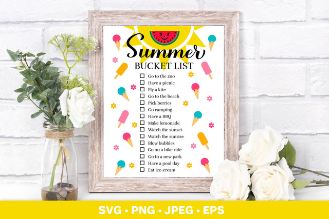 Summer bucket list SVG. Seasonal planner. Funny things to do SVG LaBelezoka 