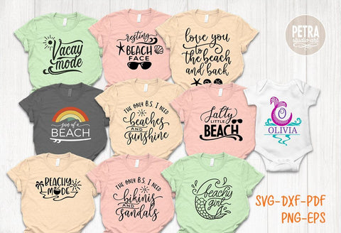 Summer Bundle of 22 Sign and T-shirt Designs for Summer Beach Vacation SVG Petra Studio Art 