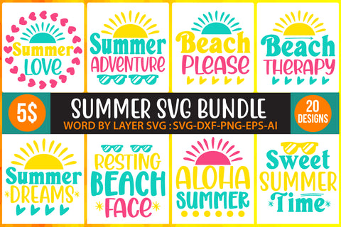 Summer Bundle SVG, Beach Svg, Summertime svg, Funny Beach Quotes Svg, Summer Cut Files, Summer Quotes Svg, Svg files for cricut, Silhouette SVG designmaster24 