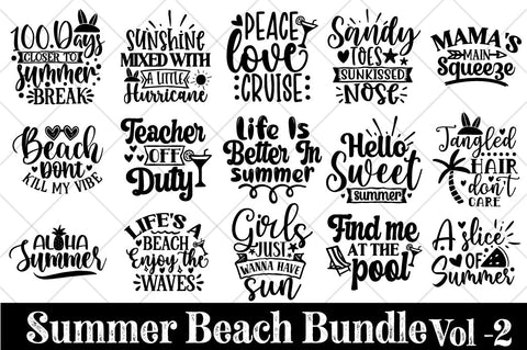 Summer Bundle SVG, Beach Svg, Summertime svg, Funny Beach Quotes Svg, Summer Cut Files, Summer Quotes Svg, Svg files for cricut, Silhouette SVG Svgcraft 