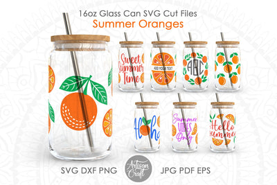 Summer can glass SVG bundle with orange SVG Artisan Craft SVG 