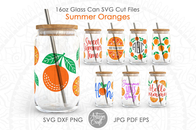 Summer can glass SVG bundle with orange SVG Artisan Craft SVG 