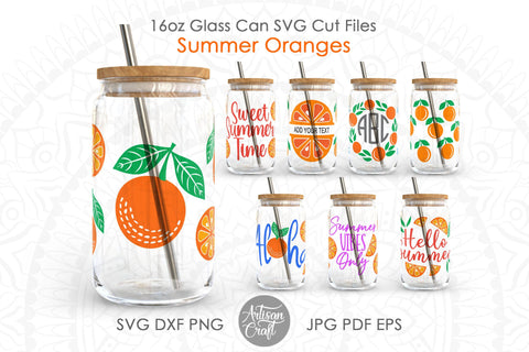 Summer can glass SVG bundle with orange SVG Artisan Craft SVG 