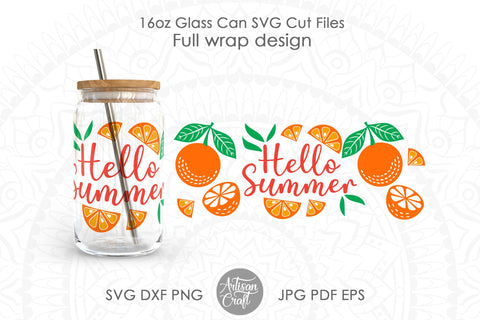 Summer can glass SVG bundle with orange SVG Artisan Craft SVG 