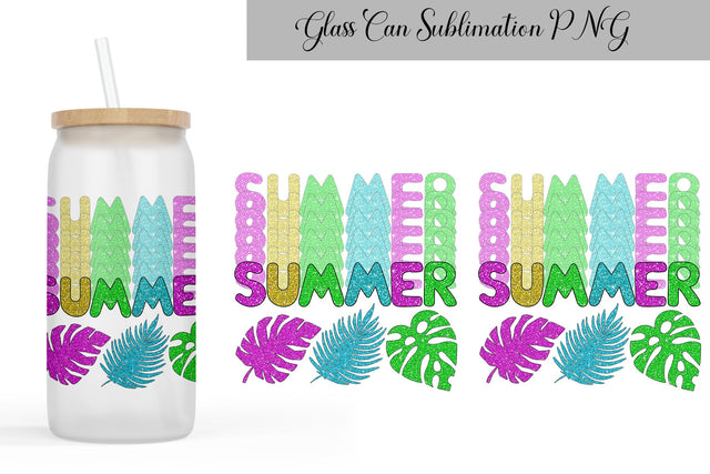 Summer Can Glass Wrap | Libbey Glass Can Sublimation Sublimation WatercolorColorDream 