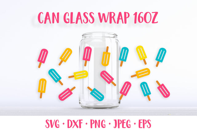 Summer can glass wrap template SVG. Ice cream glass can SVG LaBelezoka 