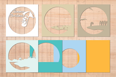 Summer Christmas - 3D Layered Paper Cut SVG SVG Slim Studio 