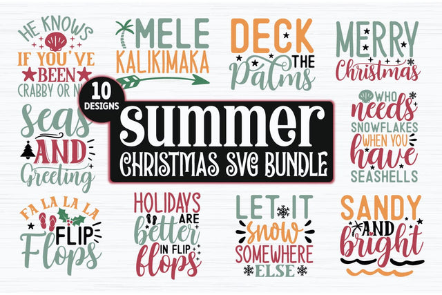 Summer Christmas SVG Bundle SVG akazaddesign 