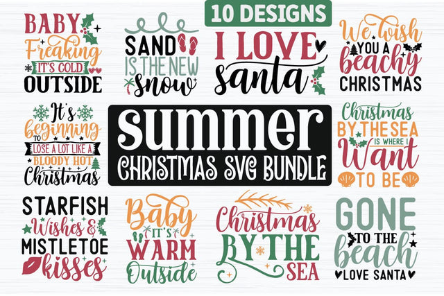 Summer Christmas SVG Bundle SVG akazaddesign 