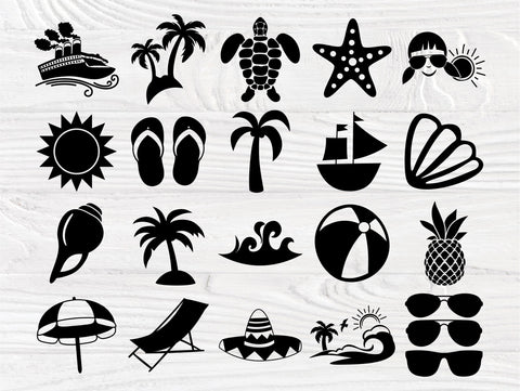 Summer Clipart, Beach Svg, Sunglasses, Palm Tree SVG TonisArtStudio 