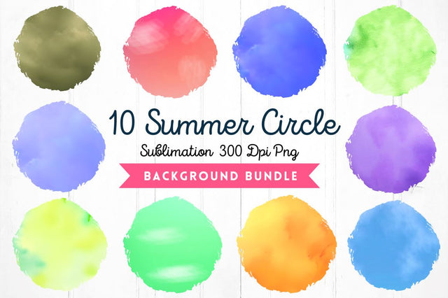 Summer Color Circle Sublimation Background bundle Sublimation Regulrcrative 