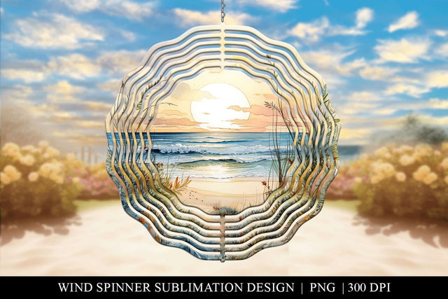 Summer Days At The Beach Wind Spinner Sublimation PNG Sublimation BijouBay 