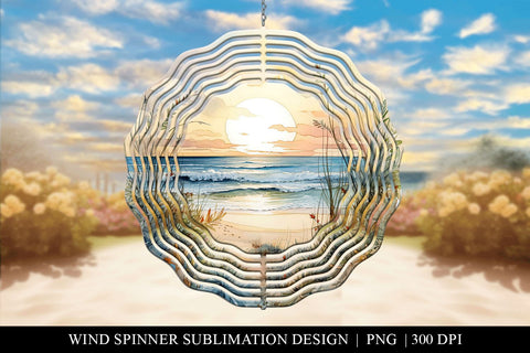 Summer Days At The Beach Wind Spinner Sublimation PNG Sublimation BijouBay 