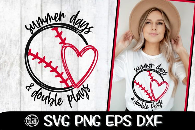 Summer Days & Double Plays - Baseball SVG - DXF - EPS - PNG SVG On the Beach Boutique 