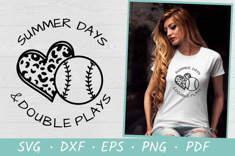 Summer Days & Double Plays | Baseball SVG | Softball SVG SVG Irina Ostapenko 