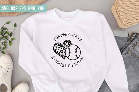 Summer Days & Double Plays | Baseball SVG | Softball SVG SVG Irina Ostapenko 