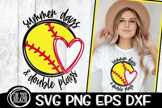 Summer Days & Double Plays - Softball SVG - DXF - EPS - PNG SVG On the Beach Boutique 