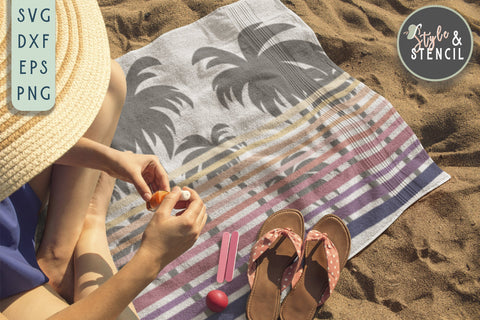 Summer Design | Summer SVG | Palm Tree SVG Style and Stencil 