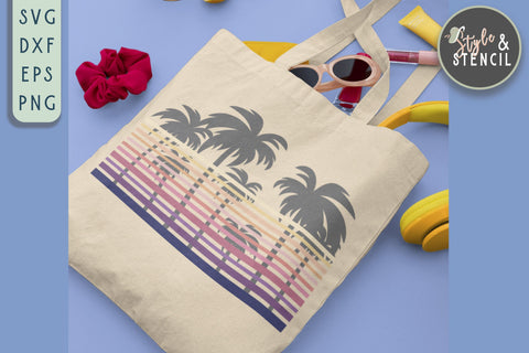 Summer Design | Summer SVG | Palm Tree SVG Style and Stencil 