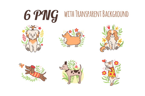 Summer Dogs Clipart Sublimation Rin Green 