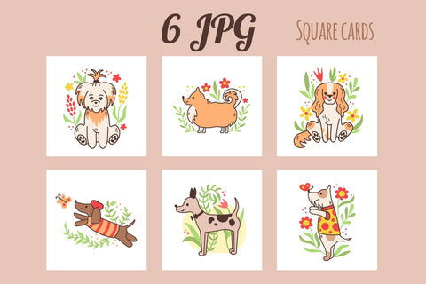 Summer Dogs Clipart Sublimation Rin Green 