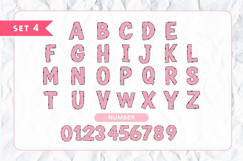 Summer Doodle Alphabet Bundle with Hand Drawn Clipart Font Regulrcrative 