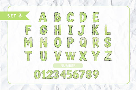 Summer Doodle Alphabet Bundle with Hand Drawn Clipart Font Regulrcrative 