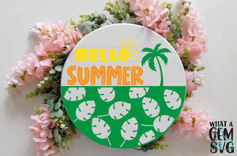 Summer Door Hanger SVG Bundle | Summer Welcome Sign SVG | Sunflower Door Hanger SVG | Watermelon Sign svg | Summer svg | Hello Summer svg SVG What A Gem SVG 