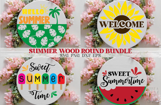 Summer Door Hanger SVG Bundle | Summer Welcome Sign SVG | Sunflower Door Hanger SVG | Watermelon Sign svg | Summer svg | Hello Summer svg SVG What A Gem SVG 
