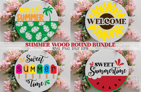 Summer Door Hanger SVG Bundle | Summer Welcome Sign SVG | Sunflower Door Hanger SVG | Watermelon Sign svg | Summer svg | Hello Summer svg SVG What A Gem SVG 