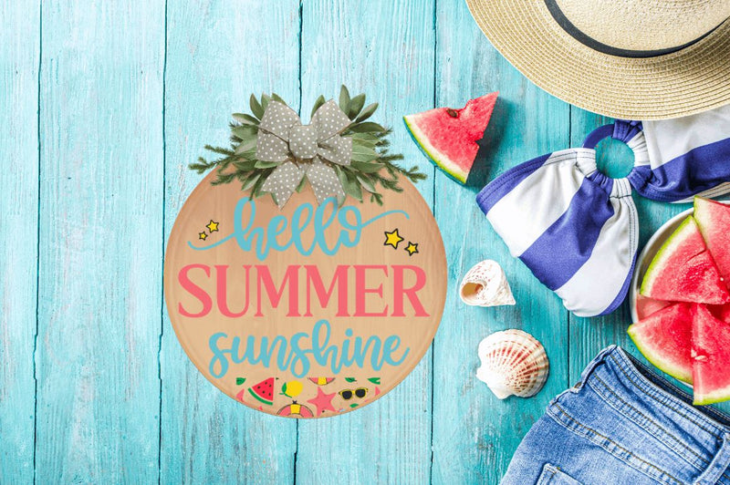 Summer Collection Sign Summer Door Round Signs PNG Bundle - So Fontsy