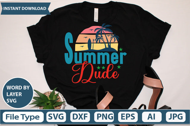 Summer Dude Svg Cut File,SVGs,quotes-and-sayings,food-drink,mini-bundles,print-cut,on-sale, SVG DesignPlante 503 