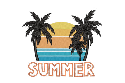 Summer Embroidery Design, Palm Trees Embroidery File, 5 sizes Embroidery/Applique DESIGNS Nino Nadaraia 