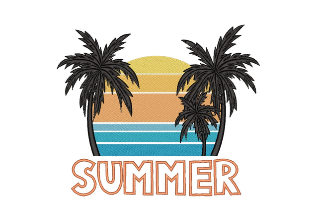 Summer Embroidery Design, Palm Trees Embroidery File, 5 sizes Embroidery/Applique DESIGNS Nino Nadaraia 