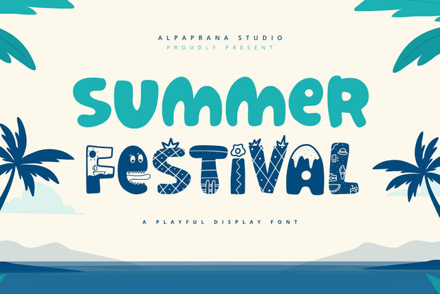 Summer Festival - Playful Display Font Font Alpaprana Studio 