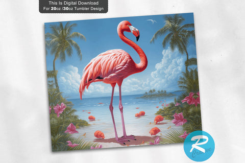 Summer Flamingo 20 Oz / 30 Oz Tumbler PNG Sublimation Regulrcrative 