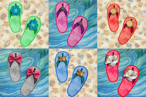 Summer Flip Flops Applique Embroidery Embroidery/Applique DESIGNS Designed by Geeks 