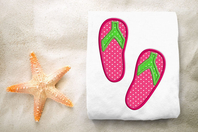 Summer Flip Flops Applique Embroidery Embroidery/Applique DESIGNS Designed by Geeks 