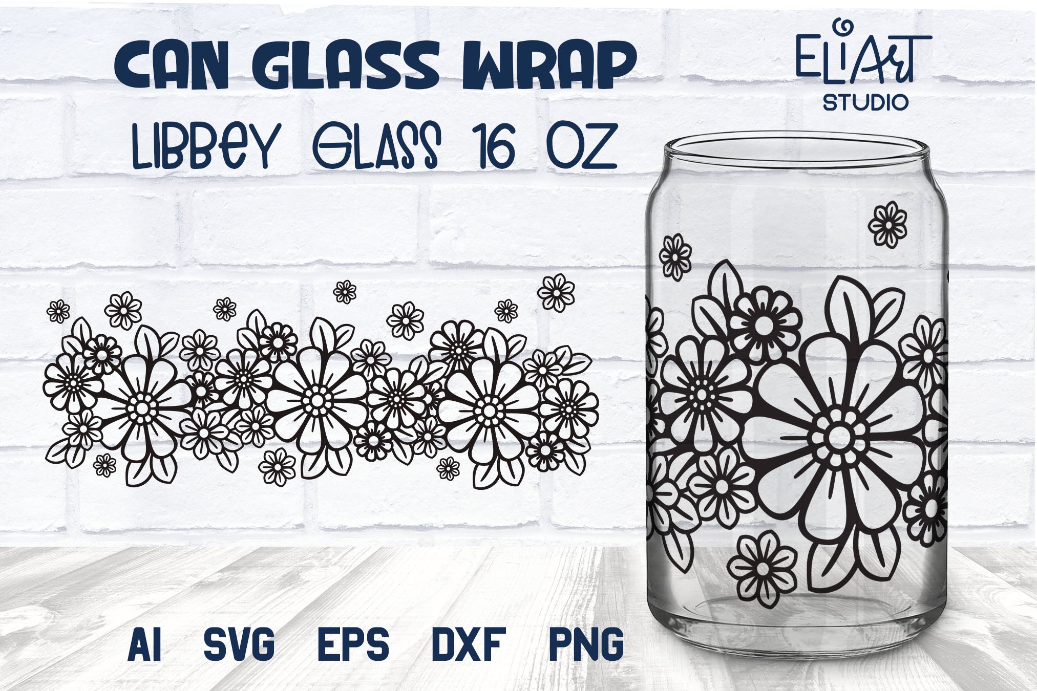 Bundle 6 Spring Libbey Can Glass Wrap SVG 16oz 20oz - MasterBundles